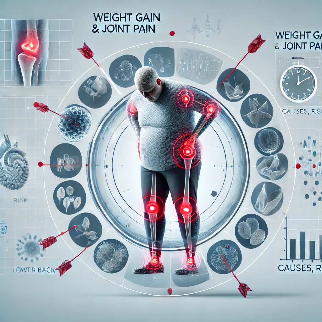 Weight gain leading to joint pain in U.S. adults, including knees and hips. Causes, risks, and relief tips for managing joint discomfort.